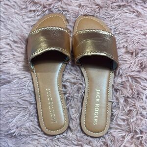 Jack Rogers Women's Gold Slide Sandals